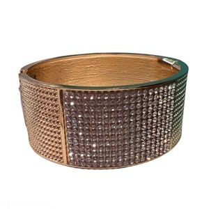 New York and Company Crystal Studded Gold Bracelet